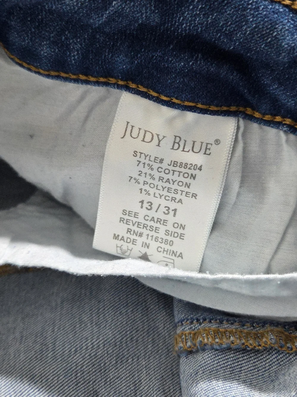 Judy Blue Women's Stretch Denim Jeans Super Flare Legs 13/31 Rough Hem - Picture 5 of 13